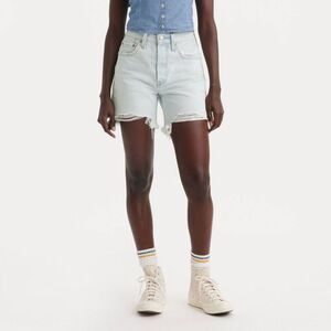 Levi's Light Wash Distressed High-Rise Jean Shorts